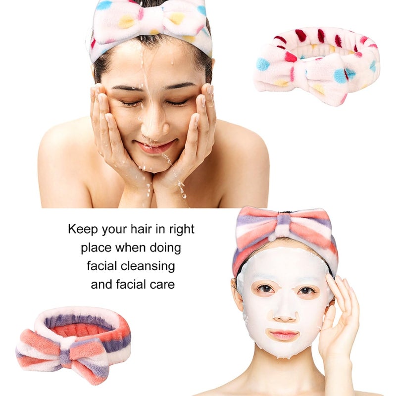 Hishexin Stocking Stuffers for Teen Girls, 8 Pack Bow Spa Skincare Headband for Washing Face, Christmas Gifts Spa Party Favors Bulk Gifts for Teens Girls - Image 3